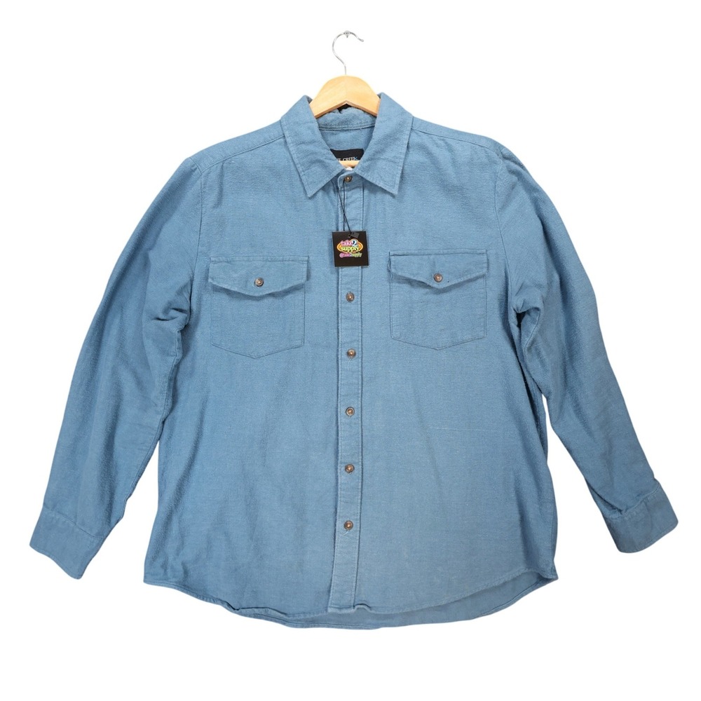 Stone Creek Button Up Shirt Mens M Blue Excellent Flannel Long Sleeve